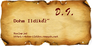 Dohm Ildikó névjegykártya